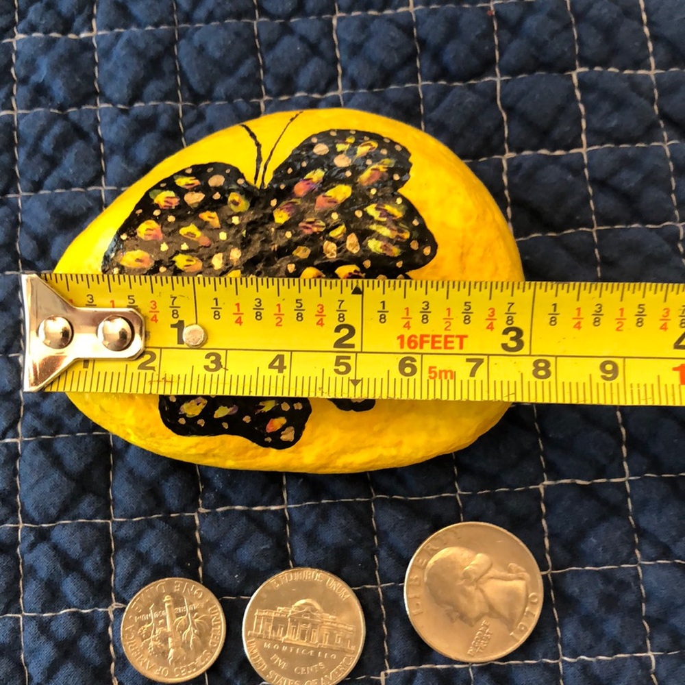 HAND PAINTED BUTTERFLY TOUCH OF SPRING ROCK - Picture 5 of 7